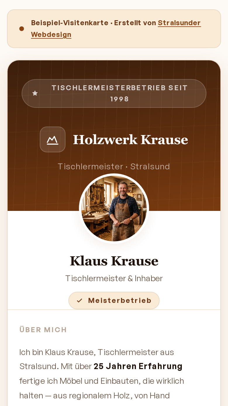 Klaus Krause, Tischlermeister – Holzwerk Krause